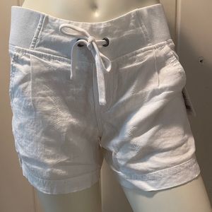 Athleta white linen shorts size 2 NWT